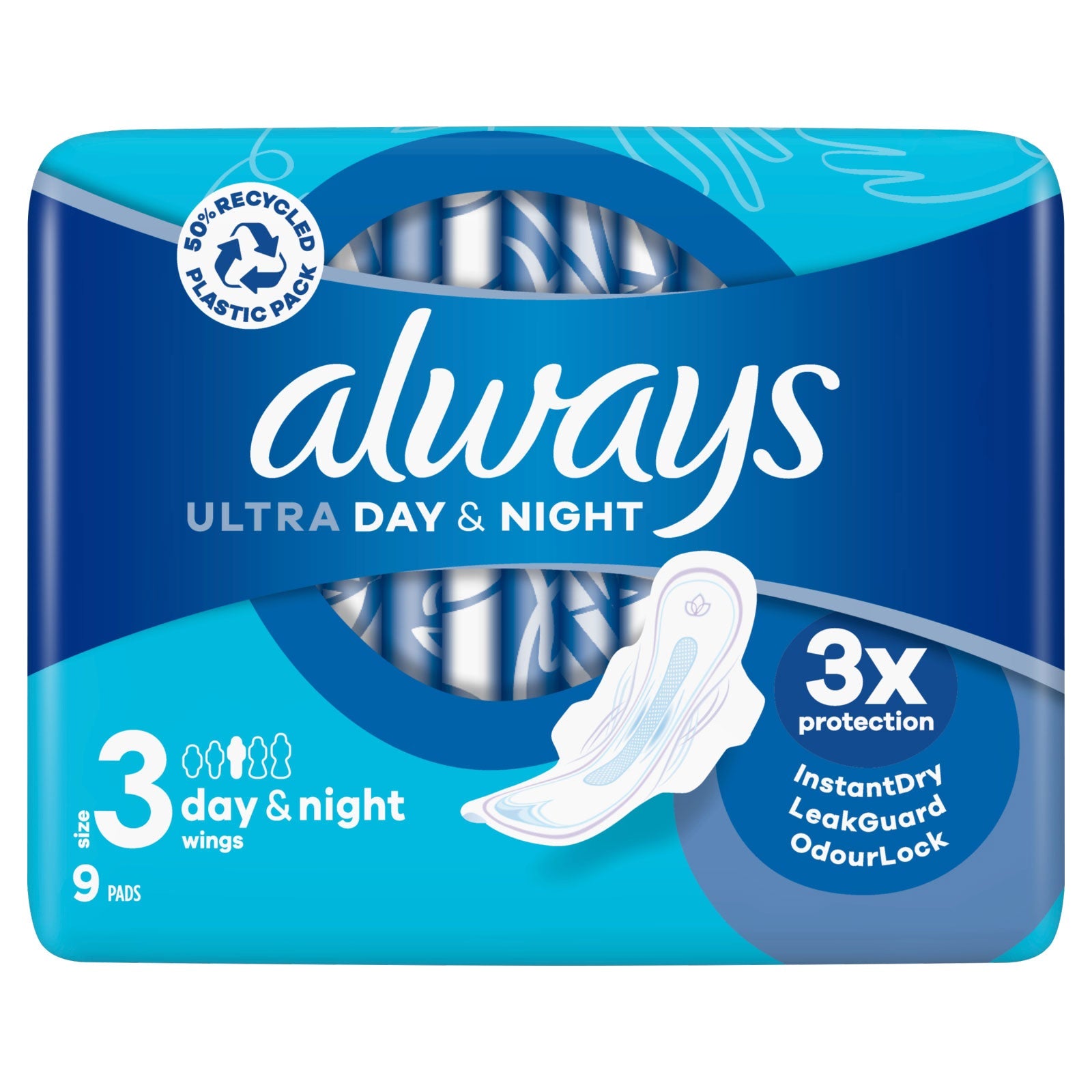 Buy Always Ultra Day & Night Wings 3x Protection 9 Pads - Premium Quality Toiletries Online - Product Image Buy Always Ultra Day & Night Wings 3x Protection 9 Pads - Premium Quality Toiletries Online - Product Image